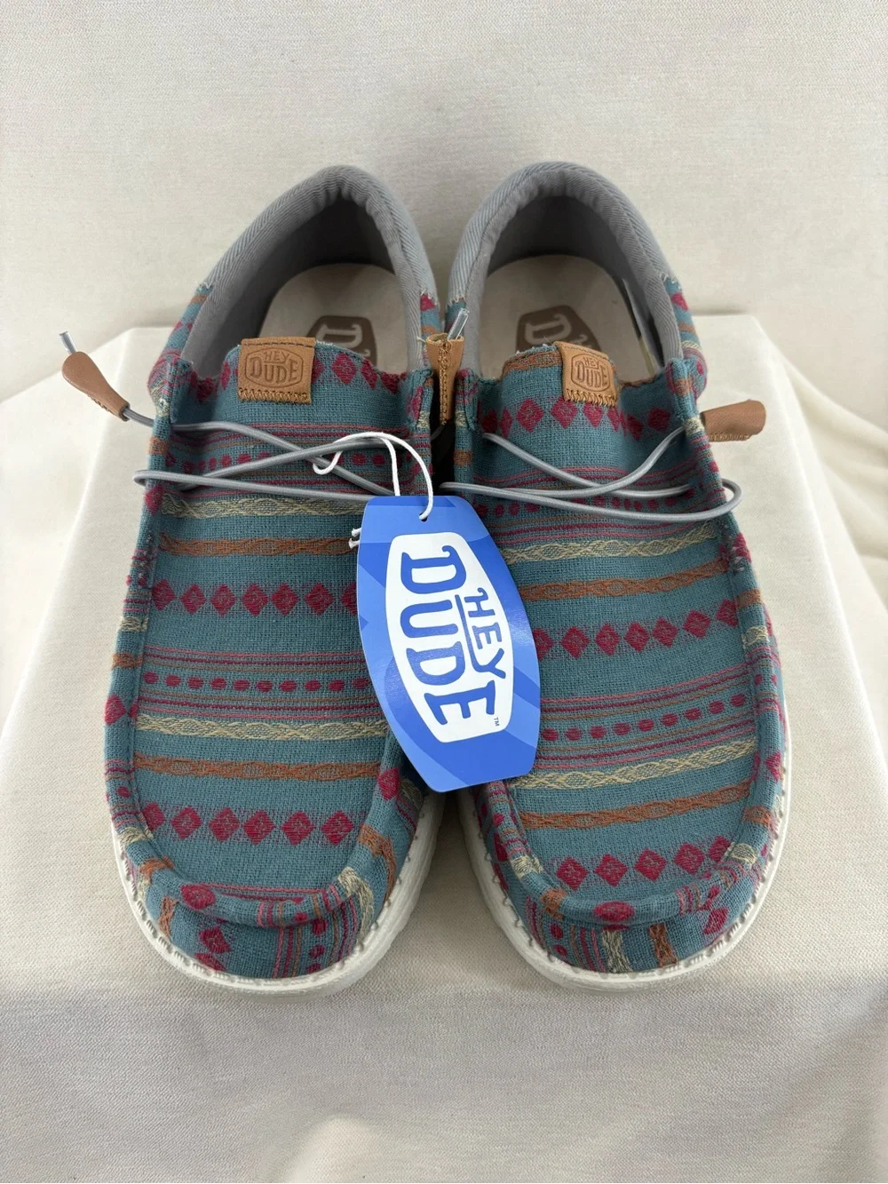 Hey Dude Wally Funk Vintage Blanket Slip-On Shoes -Sea Blue/Graphite size 13 NEW